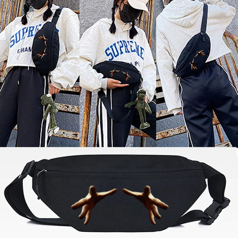 Wall Crack Pattern Waist Bag Tote Running Chest Pouch Fanny Pack