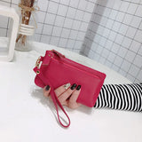 Cowhide Handbag Long Leather Bag Women's Purse