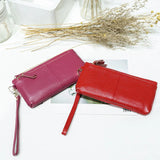 Cowhide Handbag Long Leather Bag Women's Purse