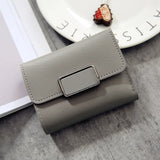 Mini All-match Leather Wallet Short Square Cute Multi-card Female Wallet