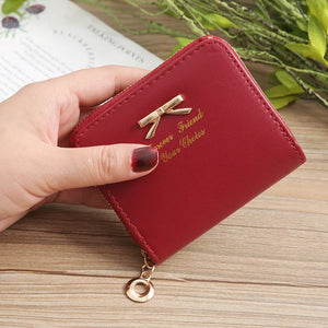 Bow Small Leather Wallet for Women