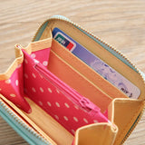 Bow Women's Small Leather Wallets Zipper Purses Clutch