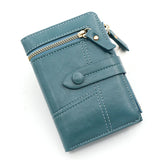 Women's Matte Short Wallet PU Leather Zipper Purse