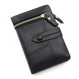 Women's Matte Short Wallet PU Leather Zipper Purse