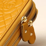Yellow Leather Women's Wallet - Large Capacity Purse