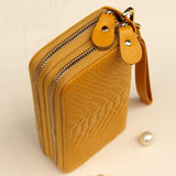 Yellow Leather Women's Wallet - Large Capacity Purse