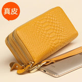 Yellow Leather Women's Wallet - Large Capacity Purse