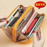 Yellow Leather Women's Wallet - Large Capacity Purse