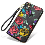 Dragonfly Rose Clutch Leather Evening Bag Wallet