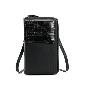 Women's PU Diagonal Wallet with Mobile Phone Bag