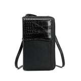 Women's PU Diagonal Wallet with Mobile Phone Bag