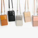 Women's PU Diagonal Wallet with Mobile Phone Bag
