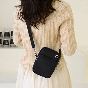 Heart PU Wallet Clutch Shoulder Bag