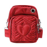 Women's Heart PU Wallet Clutch Shoulder Bag