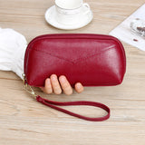 Women Zipper Wallet PU Leather Long Purse Cellphone Bag