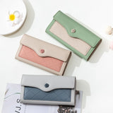 Women's Long PU Leather Buckle Wallet Three fold Bag