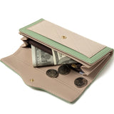 Women's Long PU Leather Buckle Wallet Three fold Bag