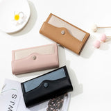 Women's Long PU Leather Buckle Wallet Three fold Bag