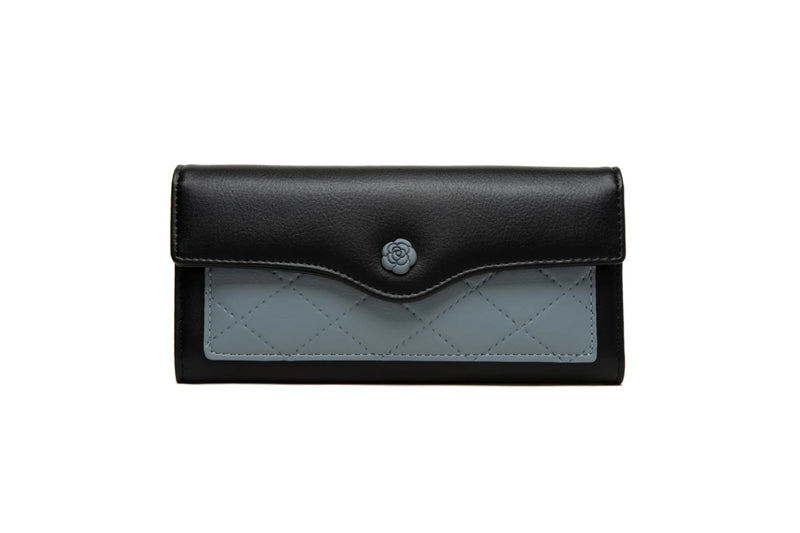 Women's Long PU Leather Buckle Wallet Three fold Bag