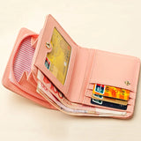 Cat Print Short Zipper Women's Wallet