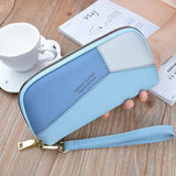 Women's Long Clutch Bag with Hand Strap and Zipper