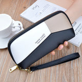 Women's Long Clutch Bag with Hand Strap and Zipper