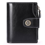 Short Leather Wallet for Women Multi-function Cowhide Wallet