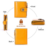 Short Leather Wallet for Women Multi-function Cowhide Wallet