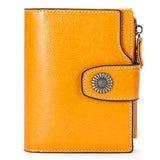 Short Leather Wallet for Women Multi-function Cowhide Wallet