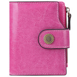 Short Leather Wallet for Women Multi-function Cowhide Wallet
