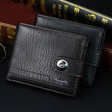 Natural Leather Men's Wallet Money Clip Small Card Holder