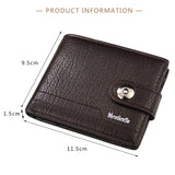 Short Leather Wallet Men's Money Clip