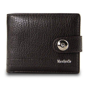 Short Leather Wallet Men's Money Clip
