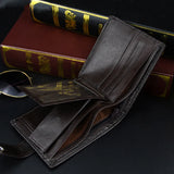 Natural Leather Men's Wallet Money Clip Small Card Holder