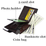 Short Leather Wallet Men's Money Clip