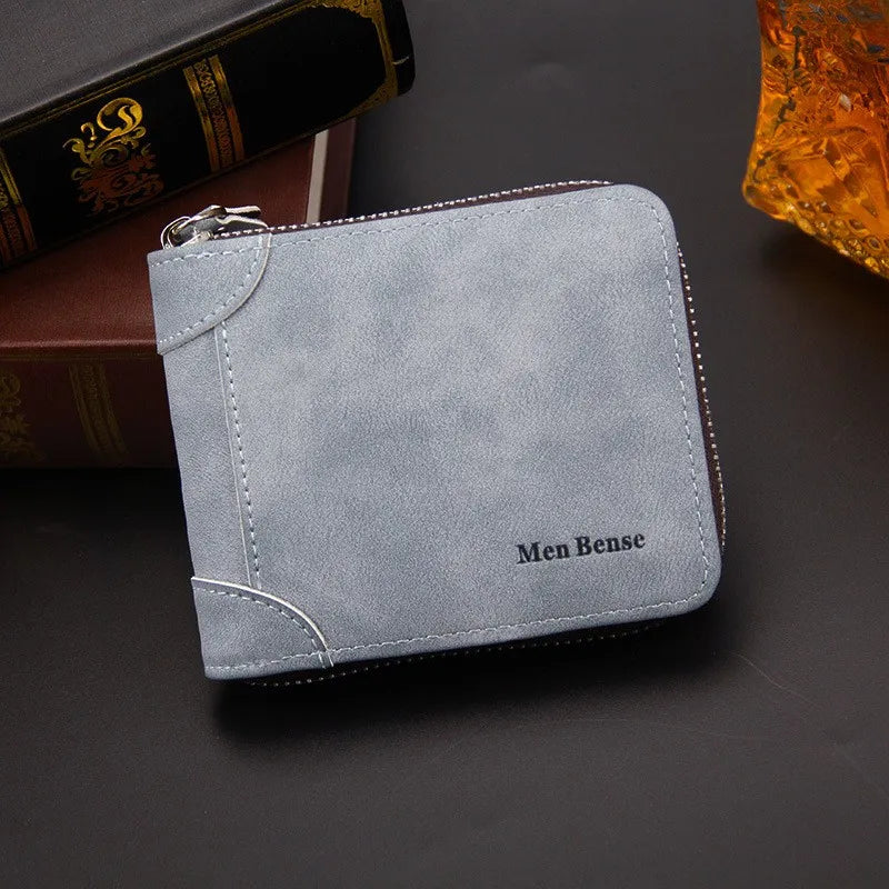 Men's Leather Business Short Wallet Vintage Money Bag