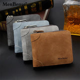 Men's Leather Business Short Wallet Vintage Money Bag