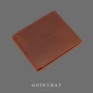 Men's Short Leather Wallet Casual Coins Bag Vintage Purses