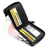 Men's Short Casual Wallet PU Leather Small Zipper Coins Bag
