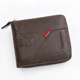 Men's Short Casual Wallet PU Leather Small Zipper Coins Bag