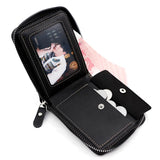 Men's Short Casual Wallet PU Leather Small Zipper Coins Bag