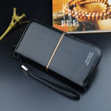 Men's Long Leather Zipper Wallet Portefeuille Clutch