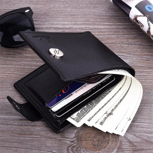 Men Leather Wallet Purse Short Male Clutch Money Bag