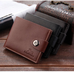 Men's Leather Wallet Purse Short Male Clutch Money Bag
