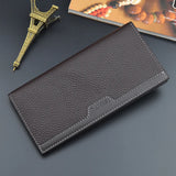 Men Long Wallet Trifold Leather Billetera Hombre