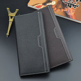 Men Long Wallet Trifold Leather Billetera Hombre