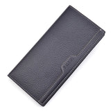 Men Long Wallet Trifold Leather Billetera Hombre