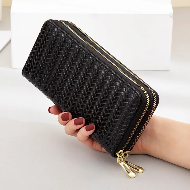 Women's Long Double Zipper Wallet Large Capacity Hand Bag
