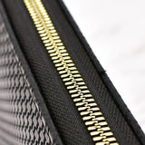 Women's Long Woven Handbag with Tassel Zipper