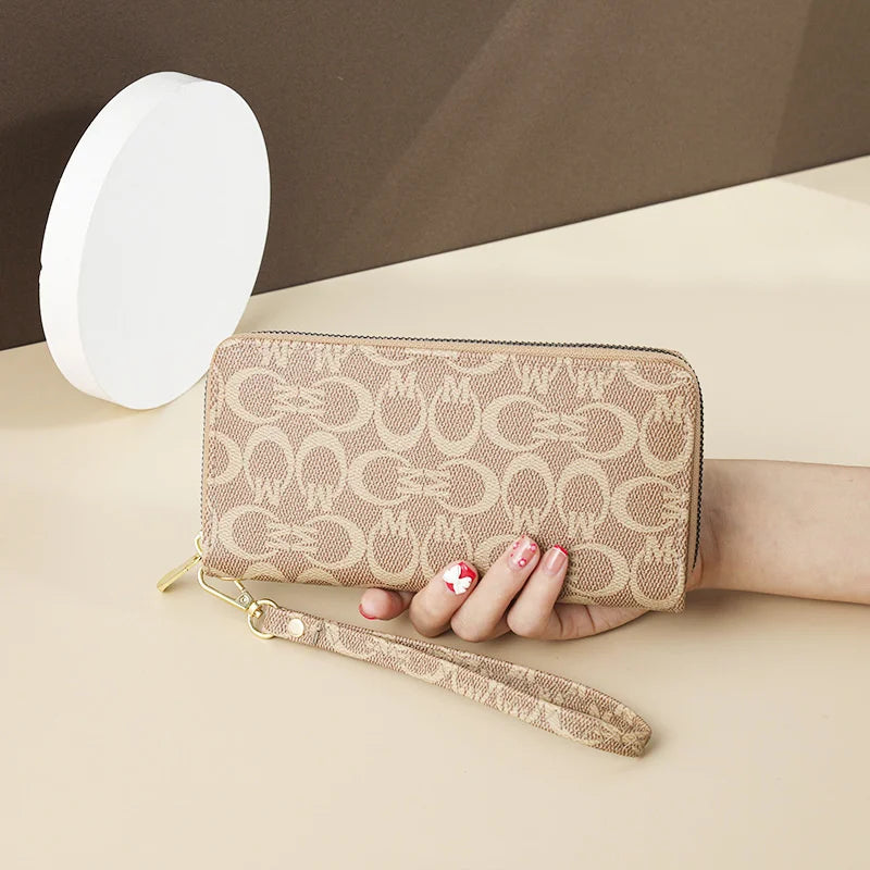 Printed Zipper Wallet Women's Long Handbag